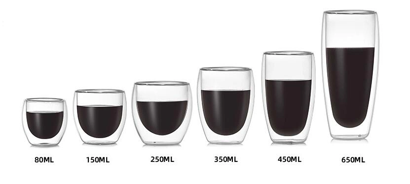 Double Wall Glass Espresso Cup Glass Coffee Cup Heat Resistant Coffee Cup Borosilicate Glass Coffee Cup Espresso Cups,