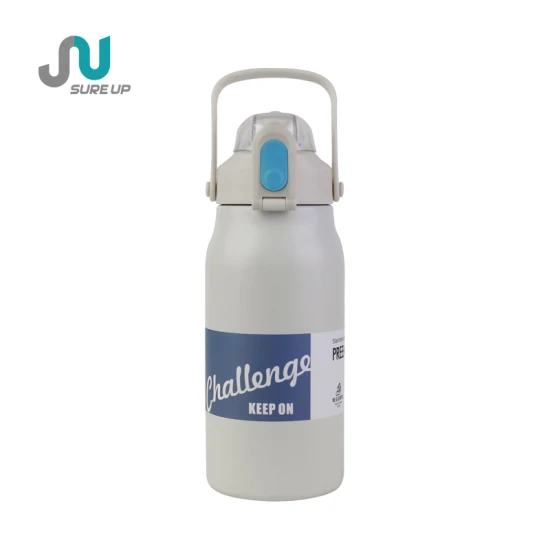 550ml 650ml botella de agua de acero inoxidable de doble pared personalizada al por mayor con asa termo frasco de vacío para deportes