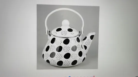 Tetera esmaltada de alta calidad decorada, tetera esmaltada