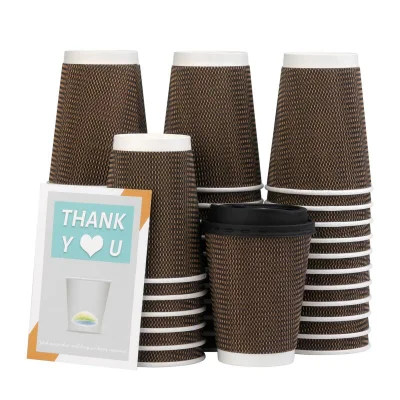 Vasos de papel desechables impresos personalizados de cartones de café y té fríos de fabricante chino de fábrica